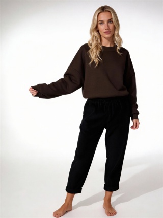 Bluza dresowa o pudełkowym kształcie w kolorze czekoladowym