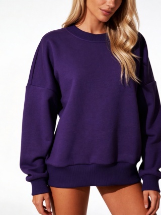 Bluza dresowa o pudełkowym kształcie w kolorze fioletowym