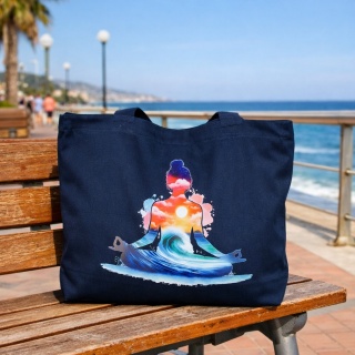 Duża torba bawełniana z zamkiem YOGA