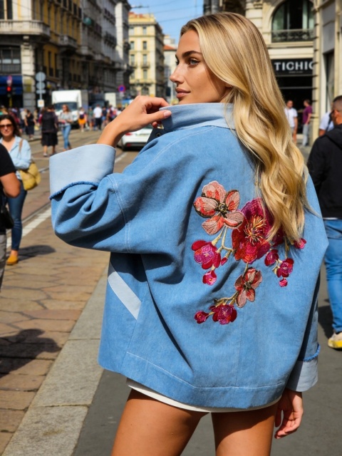 Katana z bawełnianego jeansu o nietypowym kroju