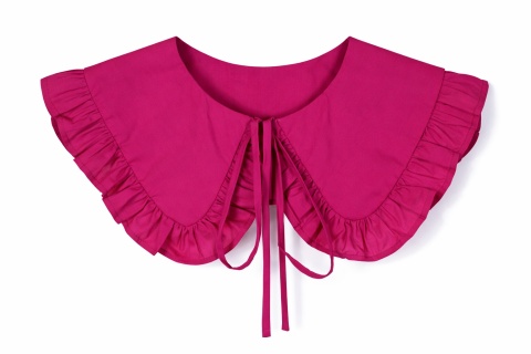 Kołnierzyk bawełniany w kolorze fuksji z falbanką