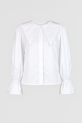 Koszula bawełniana z kołnierzem w kolorze białym