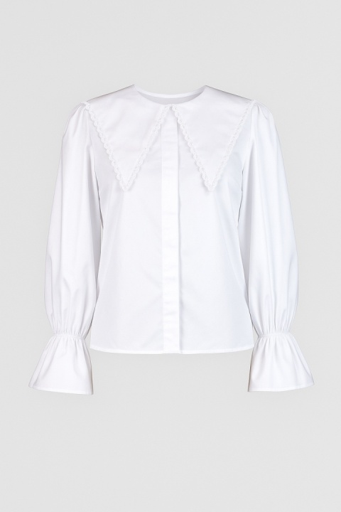 Koszula bawełniana z kołnierzem w kolorze białym