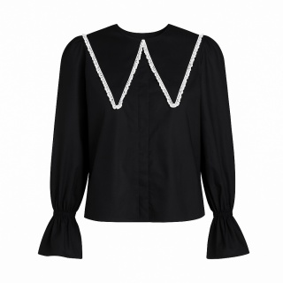 Koszula bawełniana z kołnierzem w kolorze czarnym