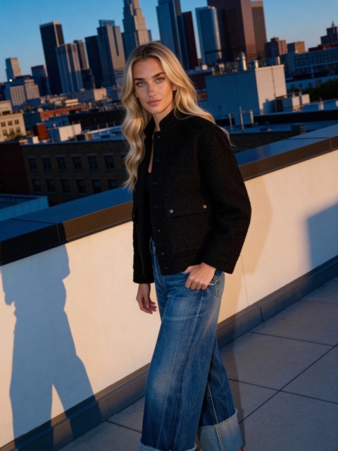 Kurtka z wełny parzonej w kolorze czarnym