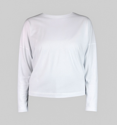 Long sleeve z bawełny z elastanem w kolorze białym