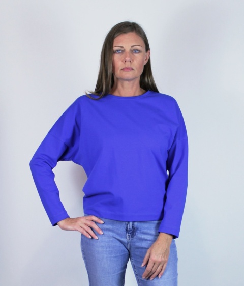 Long sleeve z bawełny z elastanem w kolorze chabrowym