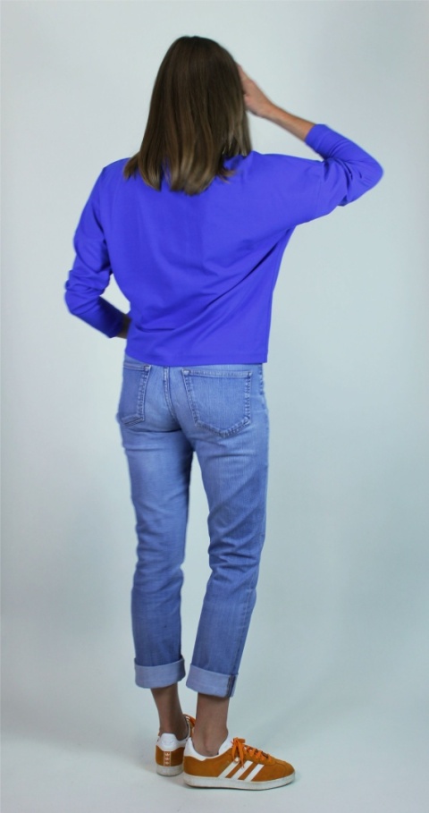 Long sleeve z bawełny z elastanem w kolorze chabrowym