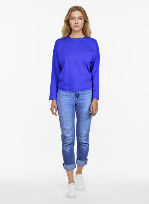 Long sleeve z bawełny z elastanem w kolorze chabrowym