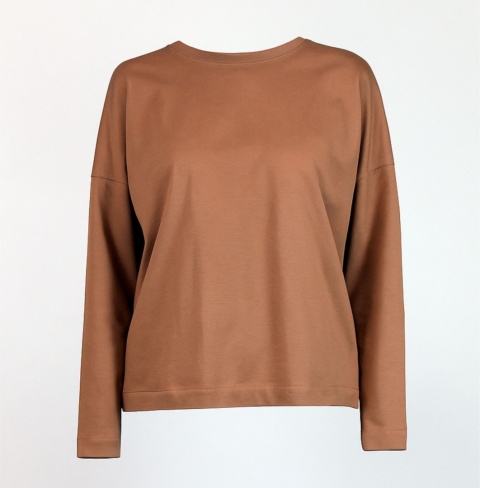 Long sleeve z bawełny z elastanem w kolorze mocca muse