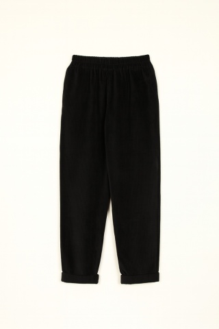 Spodnie sztruksowe z bawełny z elastanem w kolorze czarnym