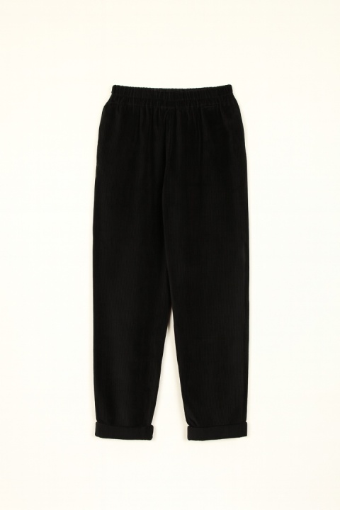 Spodnie sztruksowe z bawełny z elastanem w kolorze czarnym