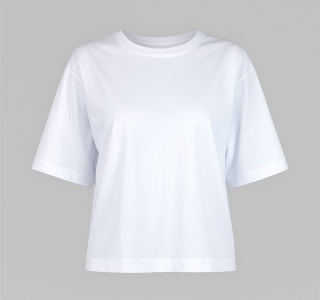 T-shirt z bawełny z elastanem w kolorze białym