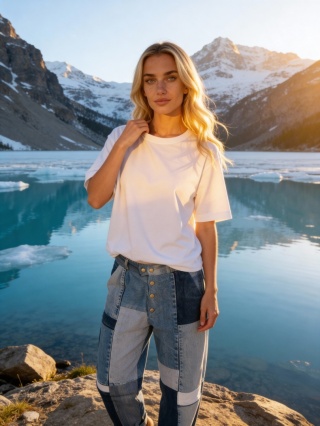 T-shirt z bawełny z elastanem w kolorze białym