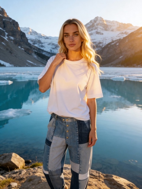 T-shirt z bawełny z elastanem w kolorze białym