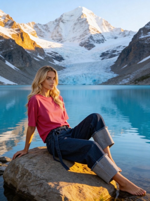 T-shirt z bawełny z elastanem w kolorze malinowym