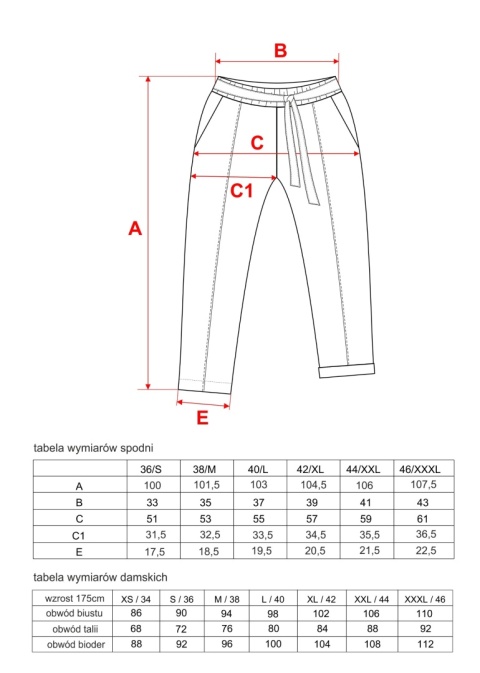 Wykrój do uszycia spodni MOMMY z paskiem