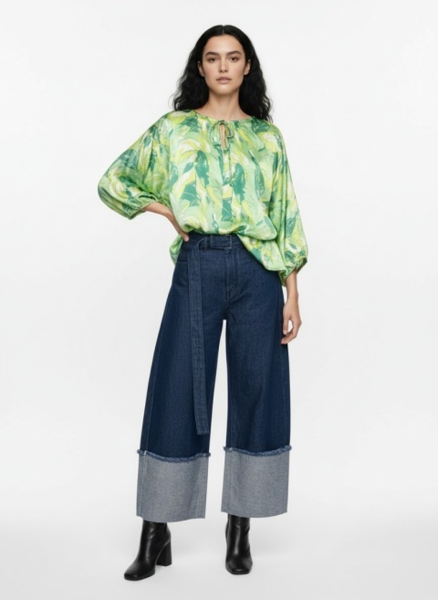 Wykrój do uszycia eleganckiej bluzki PORTOFINO z szerokim rękawem 3/4 oraz gumką w talii