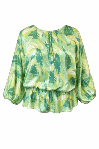 Wykrój do uszycia eleganckiej bluzki PORTOFINO z szerokim rękawem 3/4 oraz gumką w talii