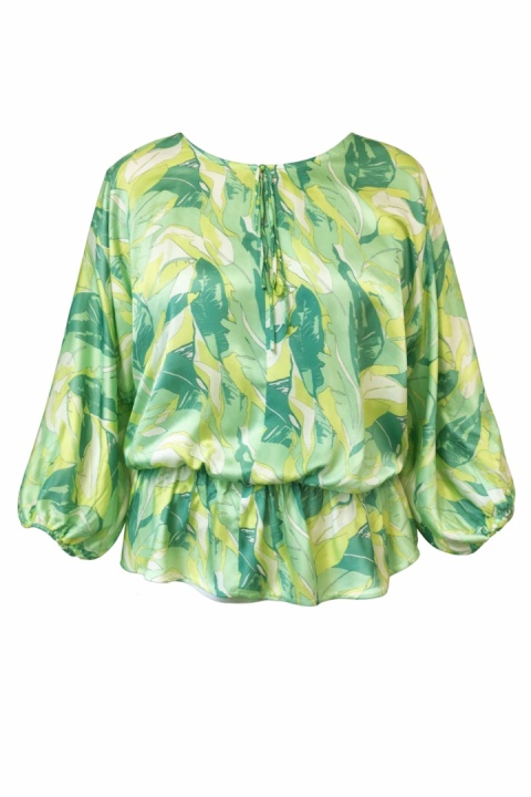 Wykrój do uszycia eleganckiej bluzki PORTOFINO z szerokim rękawem 3/4 oraz gumką w talii