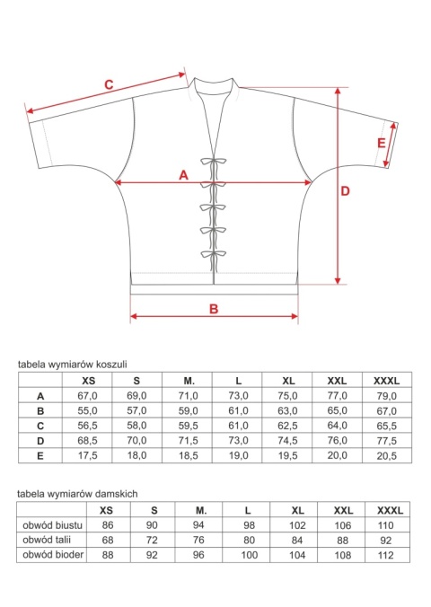 Wykrój do uszycia koszuli TOKYO wiązanej na troczki
