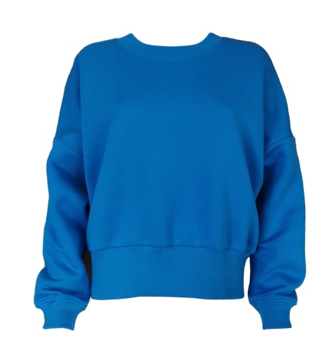 Bluza dresowa o pudełkowym kształcie w kolorze chabrowym