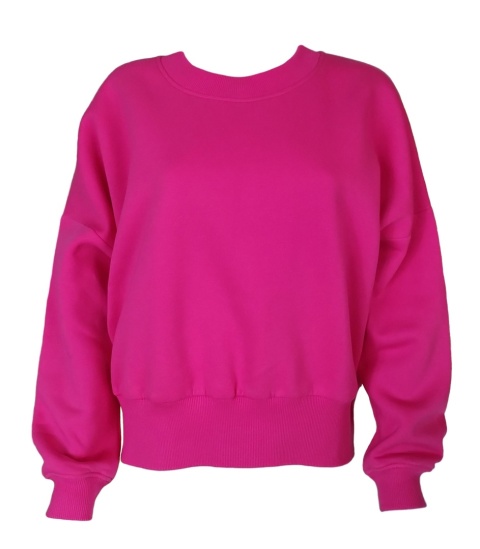 Bluza dresowa o pudełkowym kształcie w kolorze fuksjowego różu