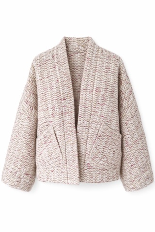 Kurtka wiosenna uszyta z tkaniny typu Chanel multikolor z podszewką